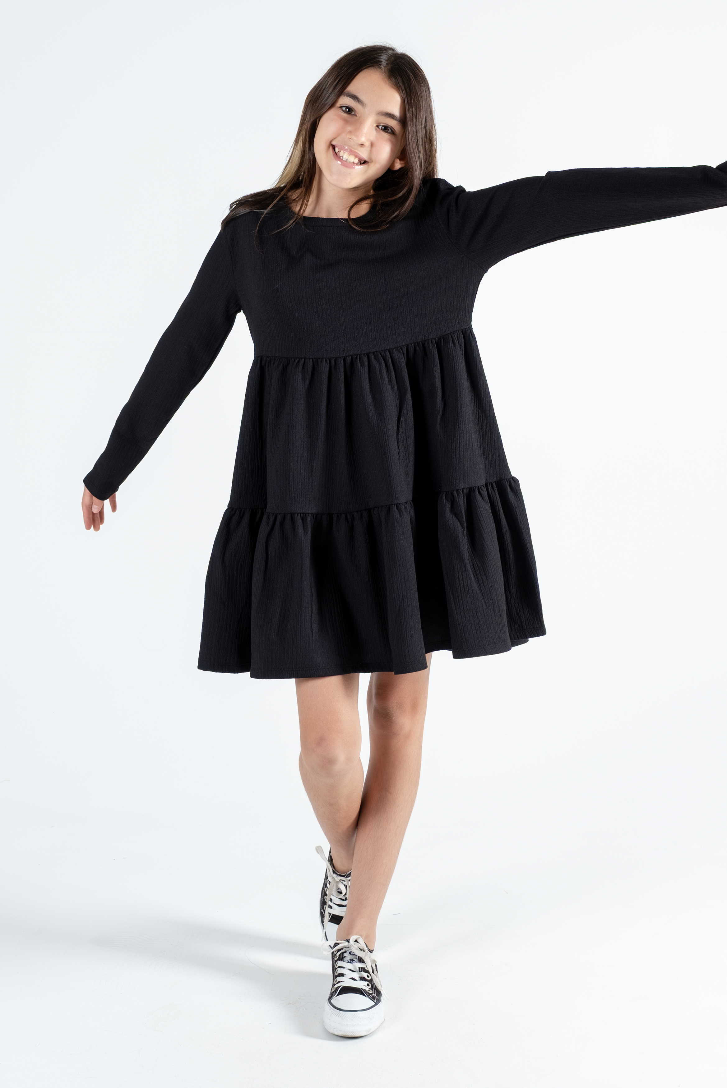 Kız Çocuk Uzun Kollu Siyah Elbise