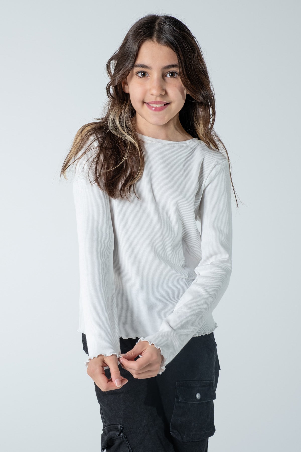 Kız Çocuk Uzun Kollu Fitilli Bluz – Rahat & Şık Tasarım (3 Renk Seçeneği)