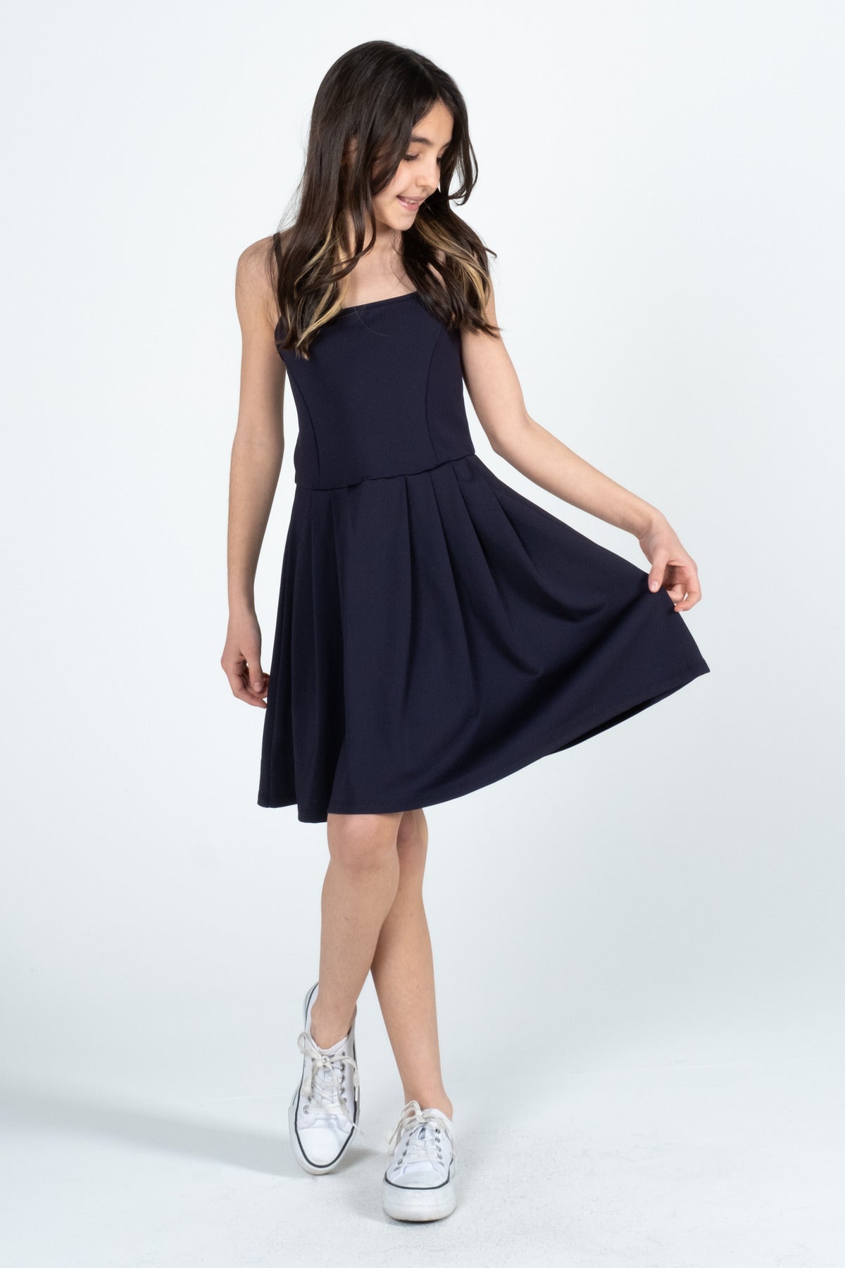 İp Askılı Kız Çocuk Elbise - Siyah - Lacivert