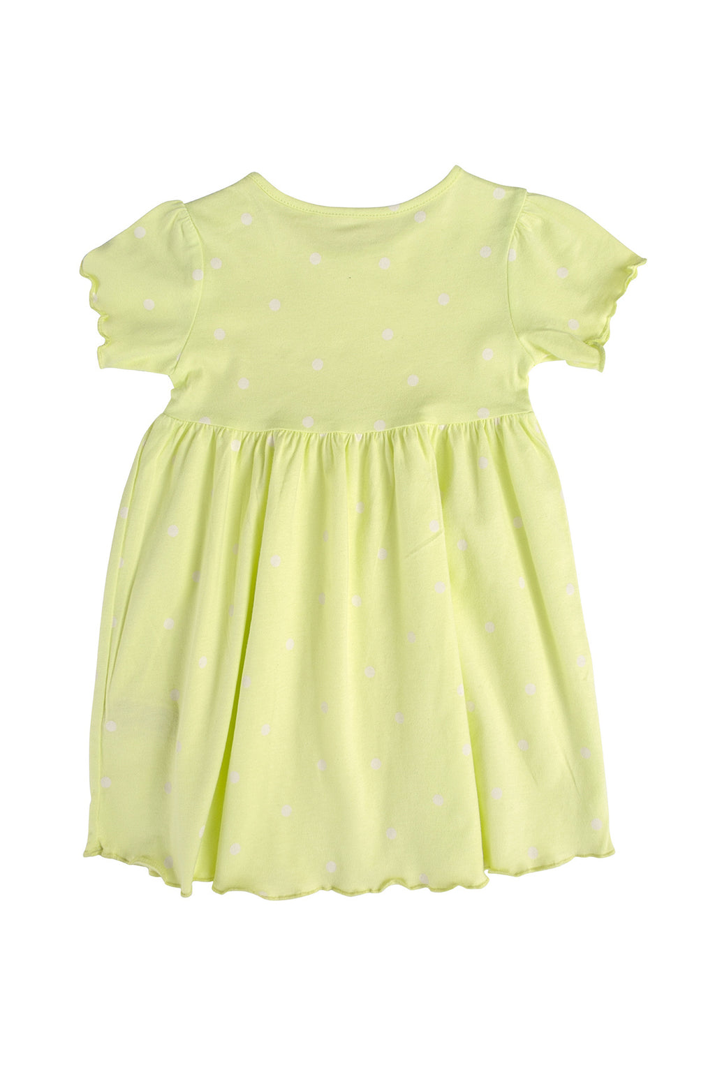 %100 Pamuk Yaka Düğme Kapama Kız Bebek Elbise - Lila - Sarı