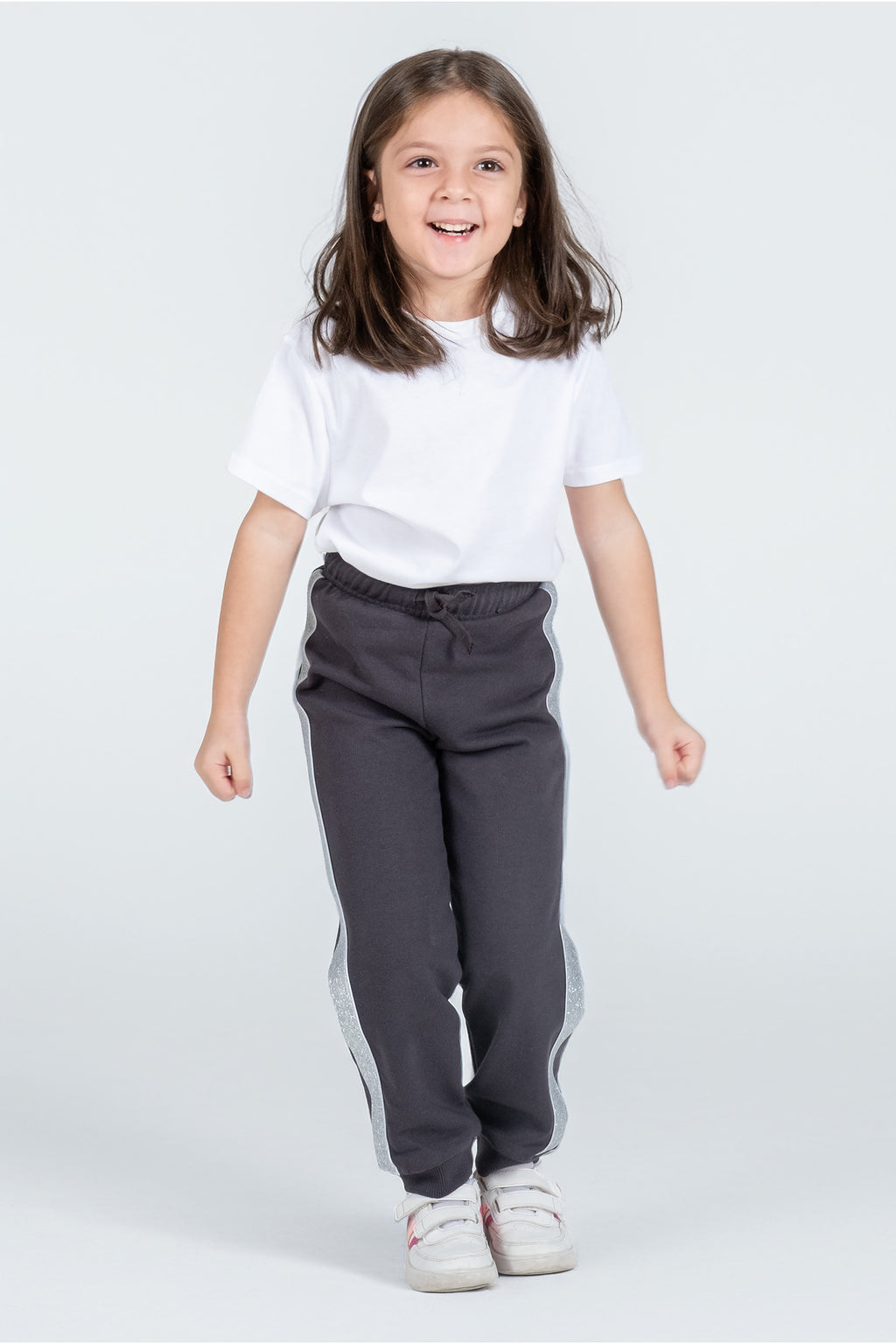 Çocuk Siyah Parlak Şerit Detaylı Pamuk Eşofman Altı -