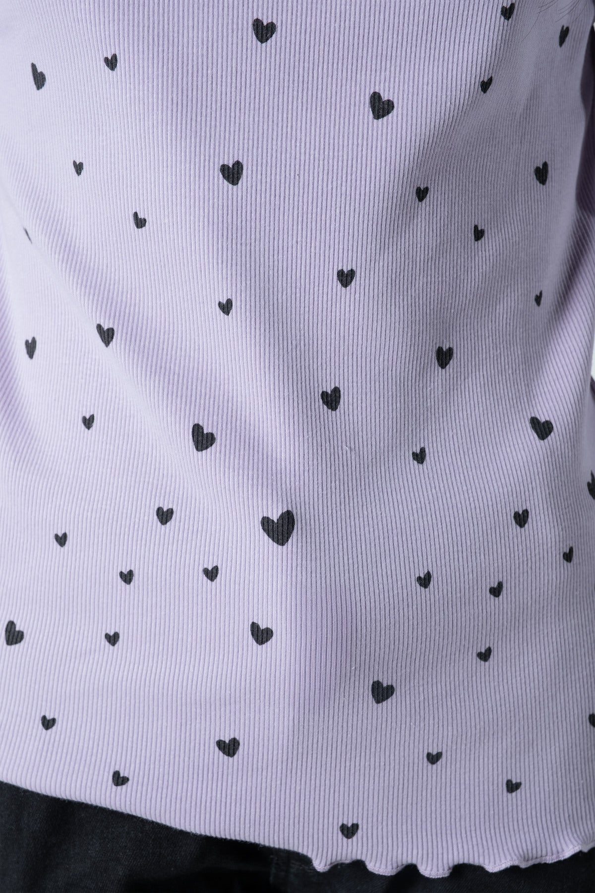 Kız Çocuk Uzun Kollu Fitilli Bluz / Rahat Ve Şık Tasarım / Farklı Renk Seçenekleriyle - Lila