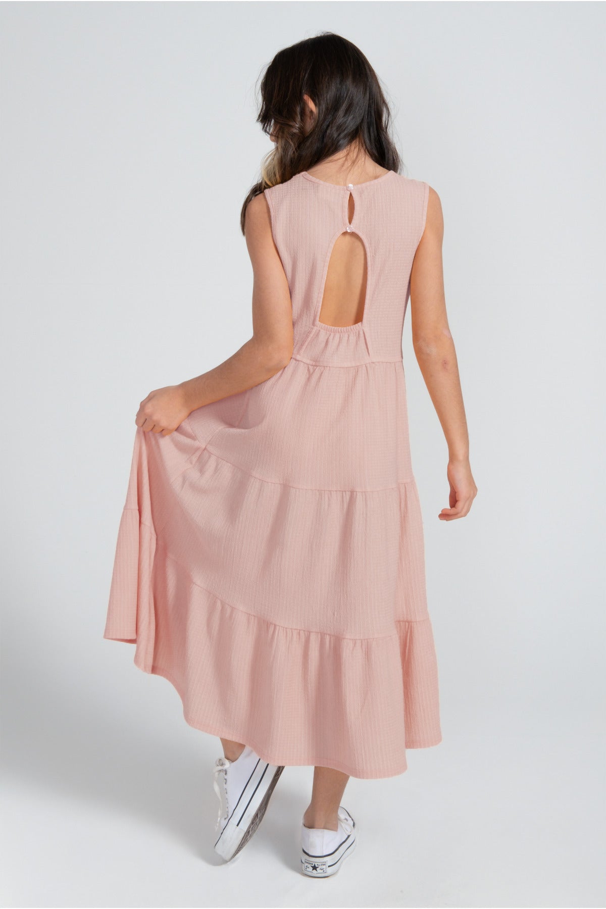 Kız Çocuk Bürümcük Elbise / Farklı Renk Seçenekleriyle - Gül Kurusu