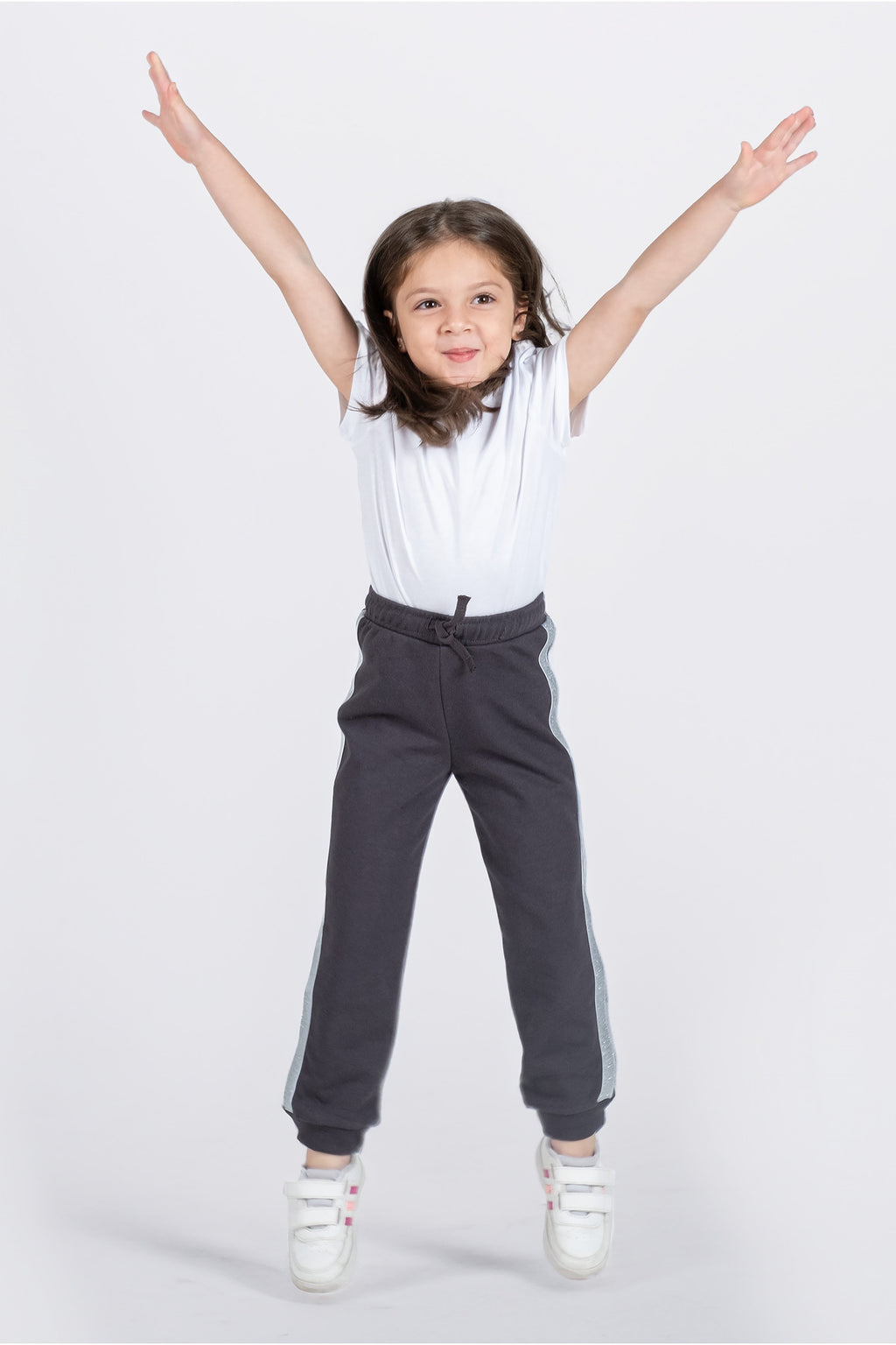 Çocuk Siyah Parlak Şerit Detaylı Pamuk Eşofman Altı -