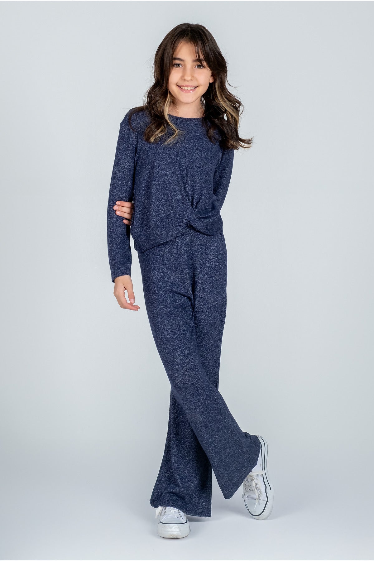 Kız Çocuk Uzun Kollu Alt Üst Takım - Rahat Ve Şık İki Parça Set - Laci̇vert