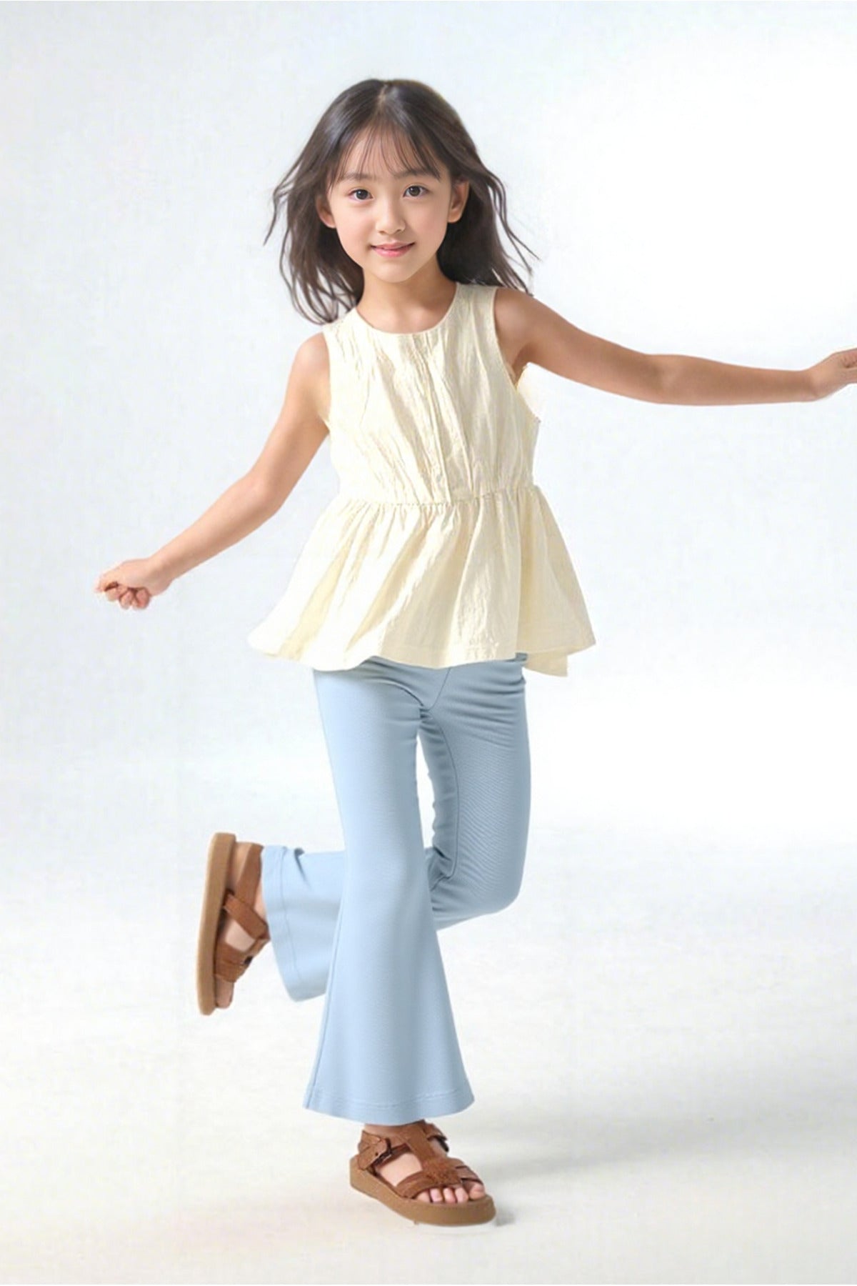 Kız Çocuk Mavi Pantolon - Rahat Ve Modern Kesim - Mavi