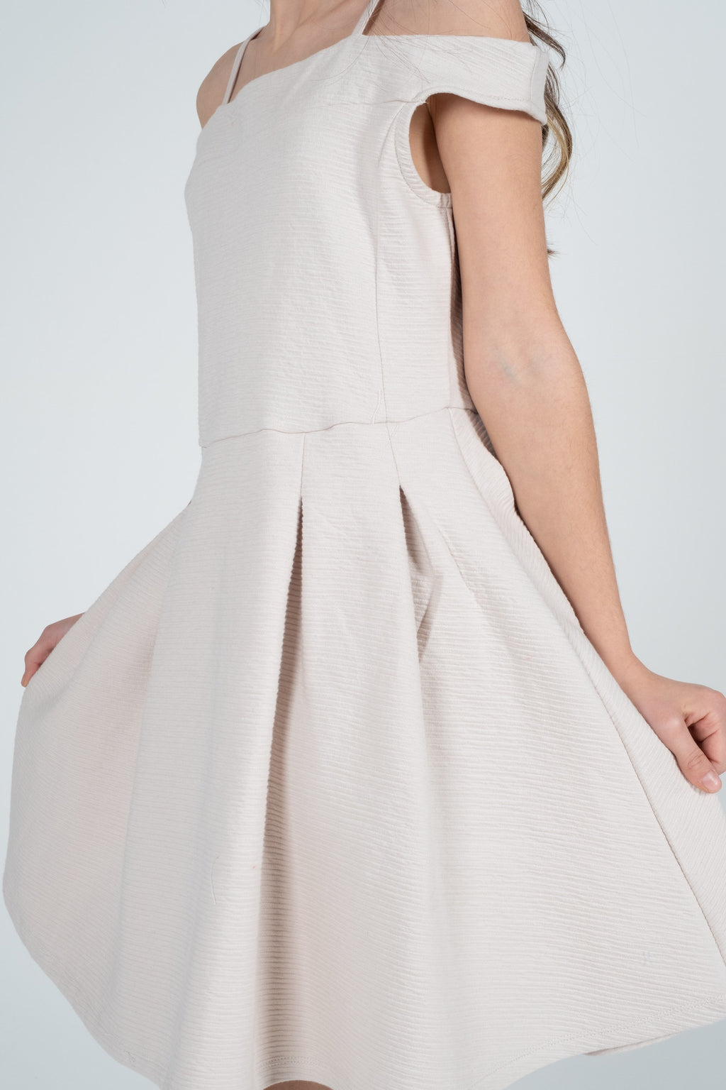 İp Askılı Kız Çocuk Elbise - Siyah - Krem