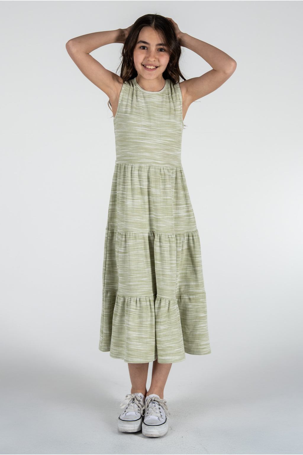 Kız Çocuk Bürümcük Elbise / Farklı Renk Seçenekleriyle - Açık Yeşil