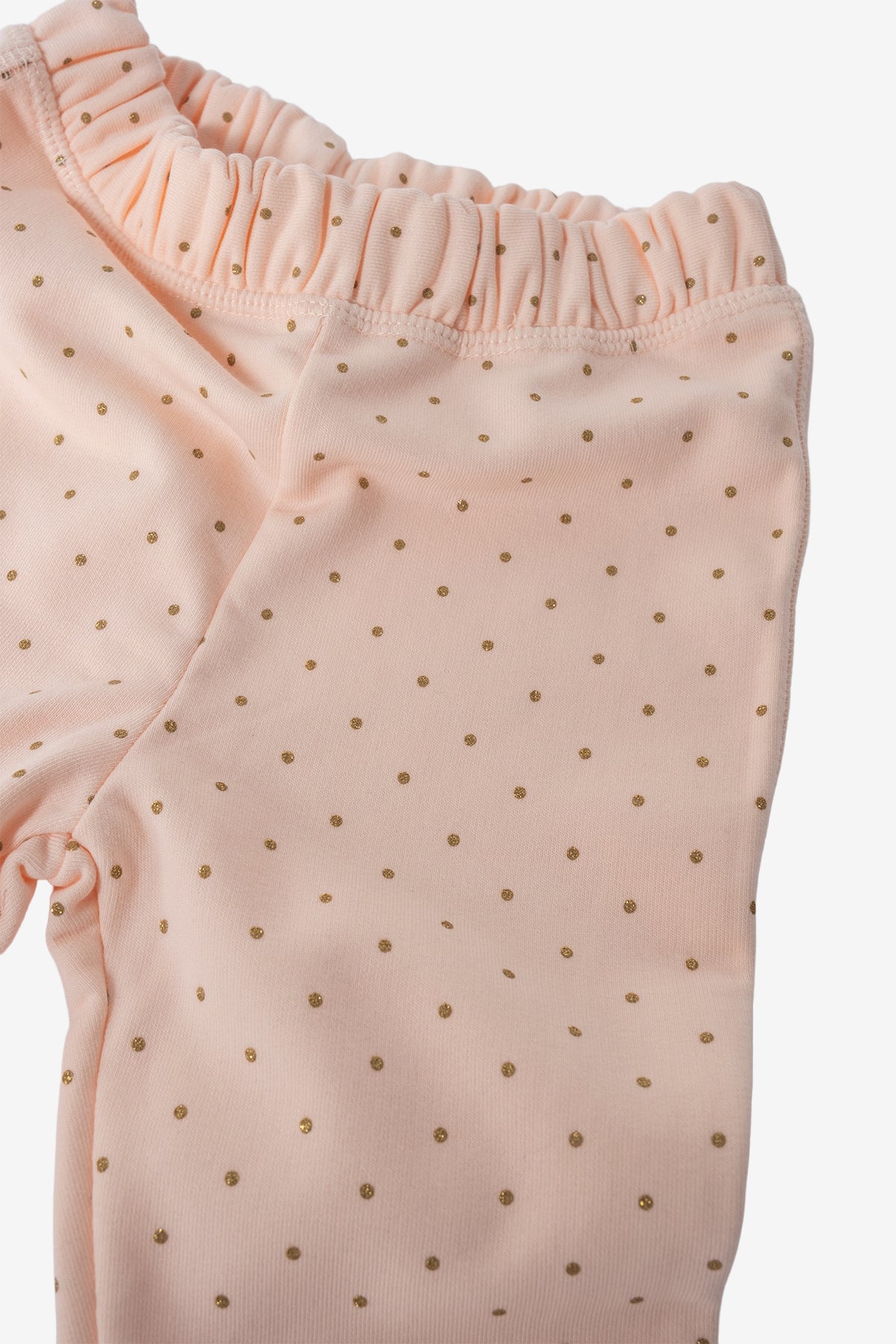 %100 Pamuk Kız Çocuk Puantiyeli Pantolon - Rahat Ve Modern Kesim - Somon