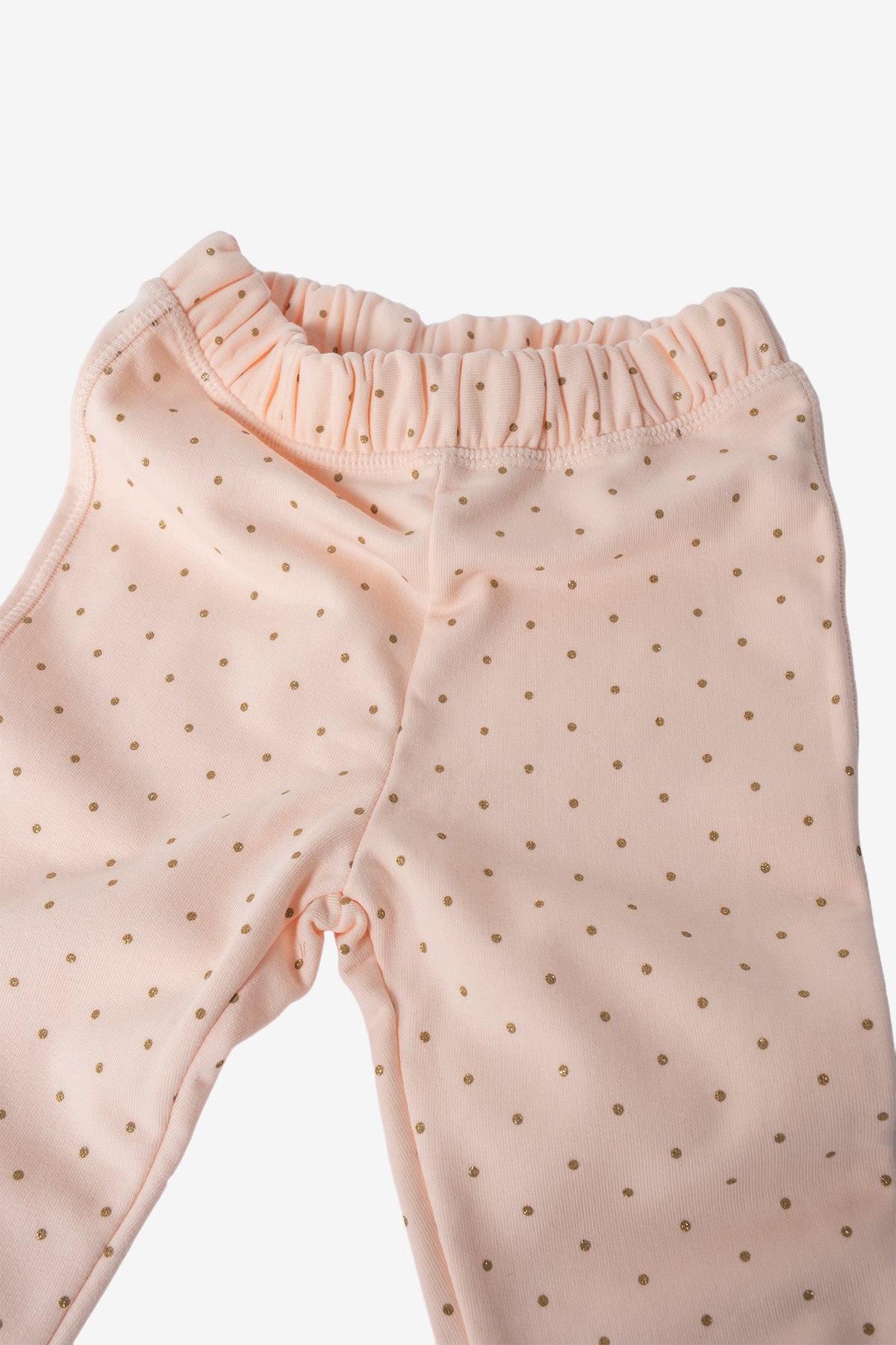 %100 Pamuk Kız Çocuk Puantiyeli Pantolon - Rahat Ve Modern Kesim - Somon