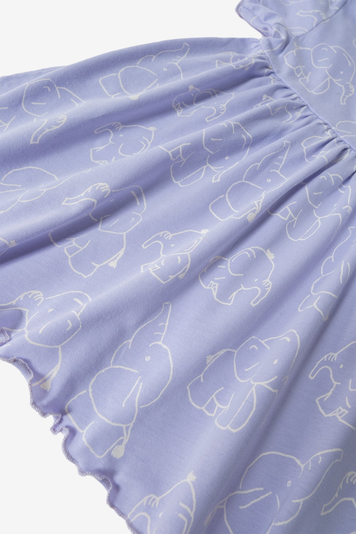 %100 Pamuk Yaka Düğme Kapama Kız Bebek Elbise - Lila - Lila