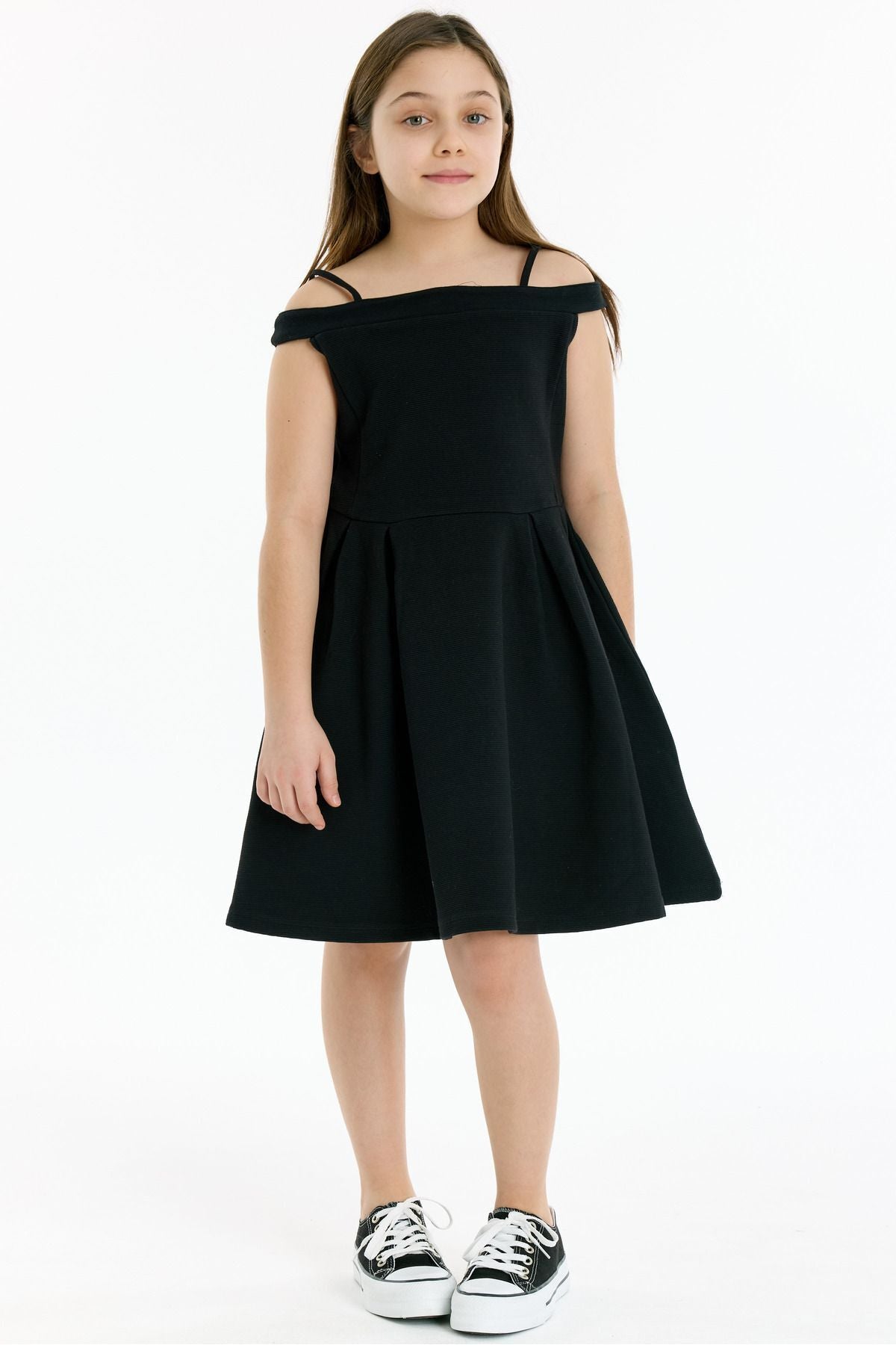 İp Askılı Kız Çocuk Elbise - Siyah - Siyah