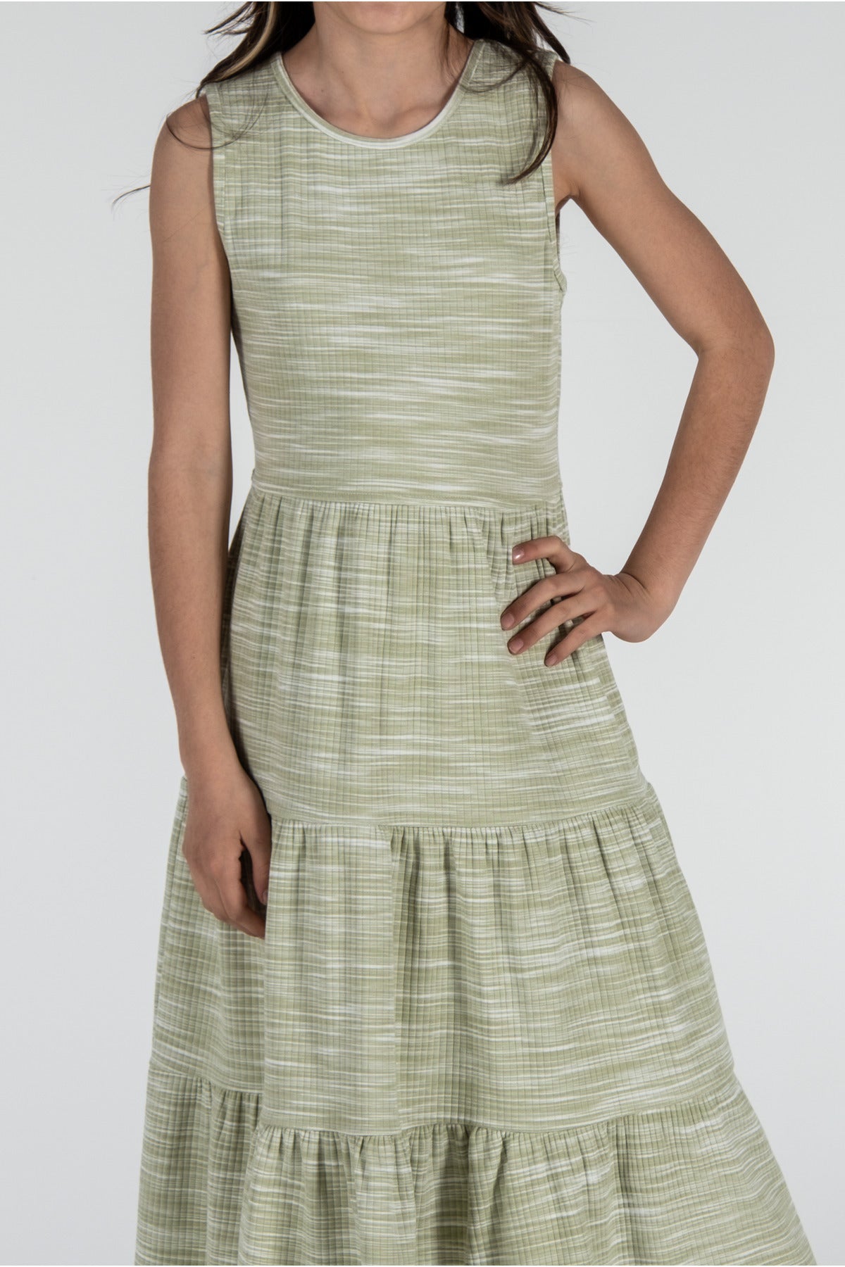 Kız Çocuk Bürümcük Elbise / Farklı Renk Seçenekleriyle - Açık Yeşil