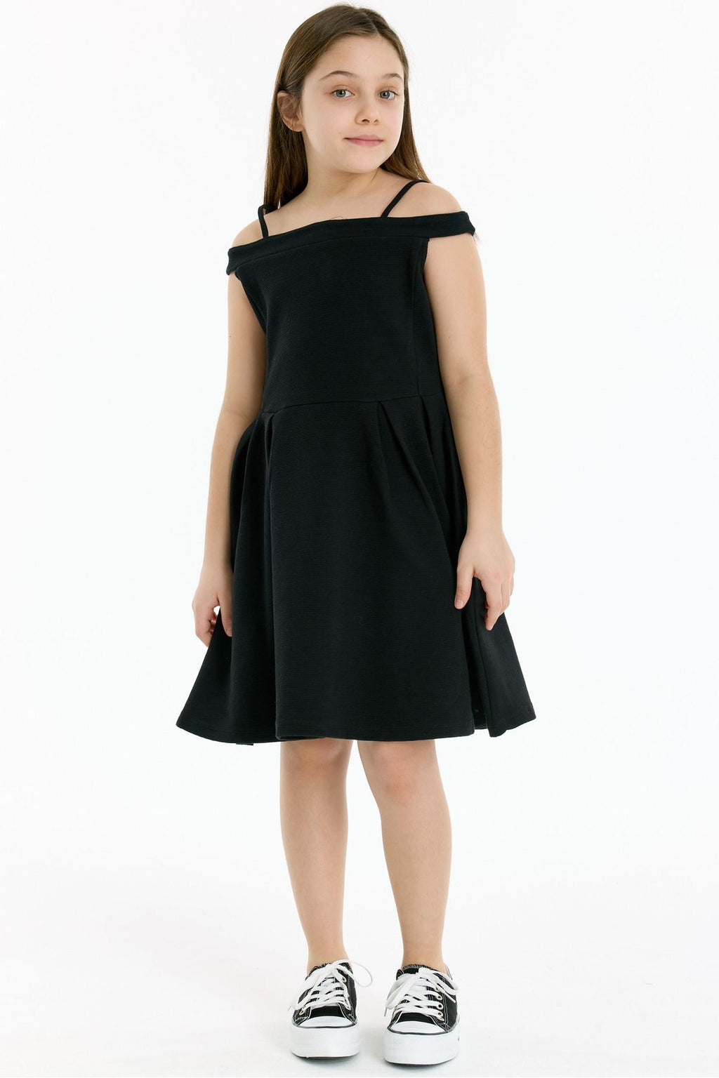 İp Askılı Kız Çocuk Elbise - Siyah - Siyah