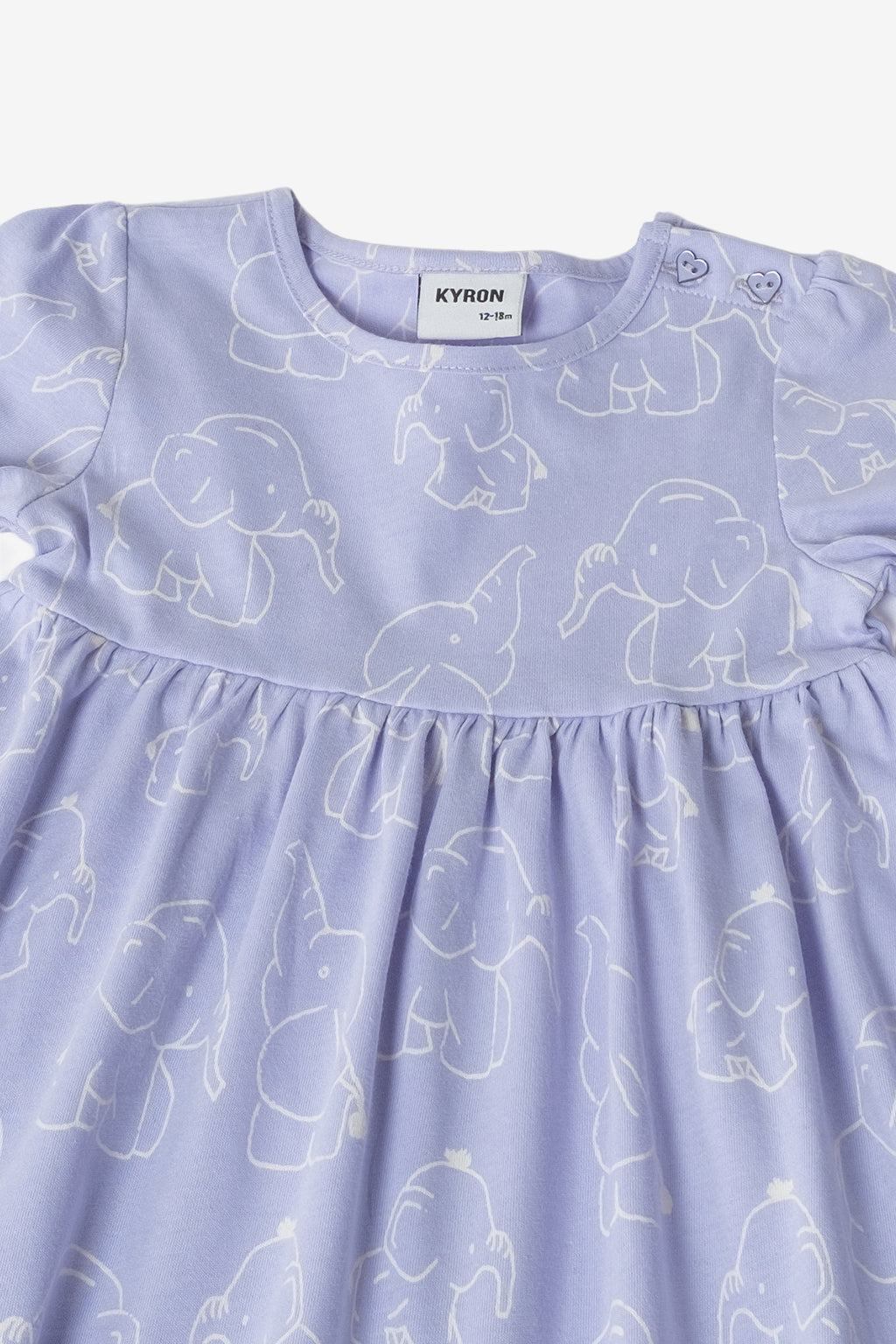 Kız Bebek %100 Pamuk Düğmeli Elbise – Puantiyeli & Düz Renk Seçenekleri