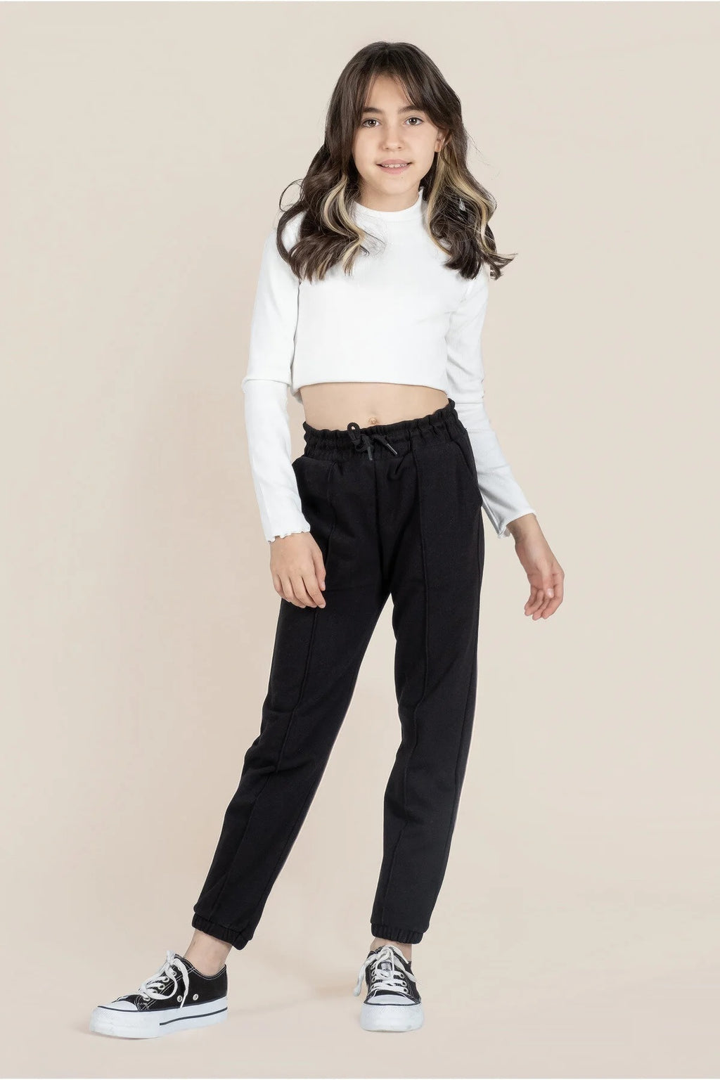 Kız Çocuk Rahat Kesim Eşofman Altı – Siyah, Esnek & Konforlu Kumaş