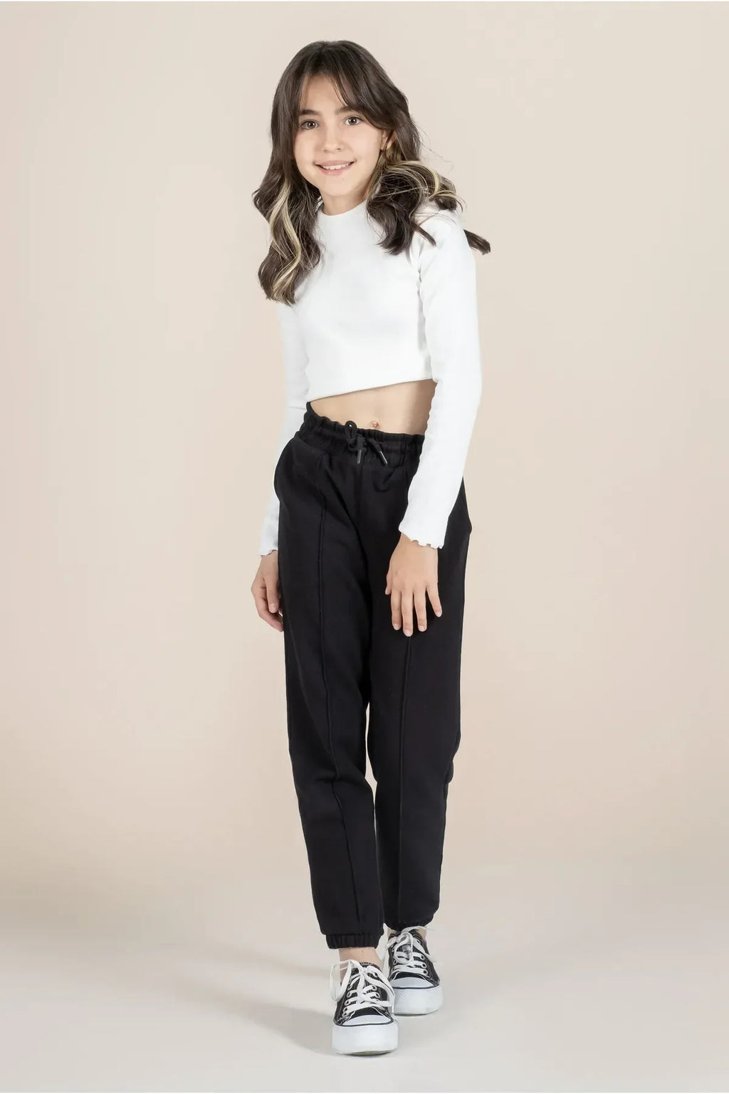 Kız Çocuk Rahat Kesim Eşofman Altı – Siyah, Esnek & Konforlu Kumaş