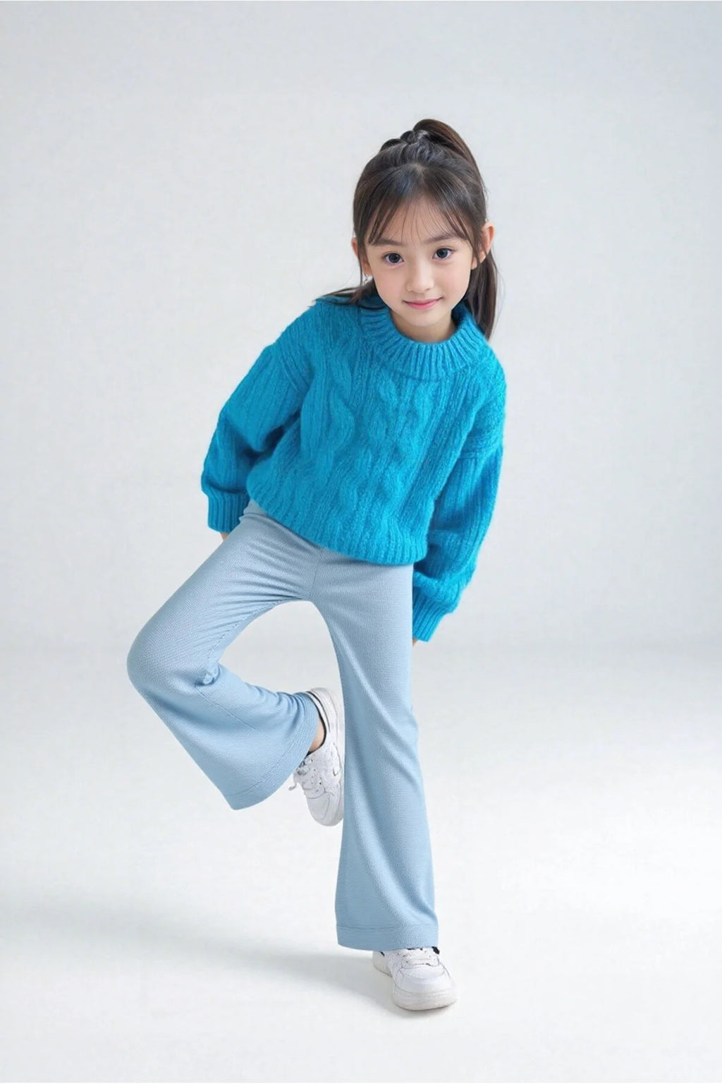 Kız Çocuk Mavi Pantolon – Rahat & Modern Kesim, Günlük Şık Stil